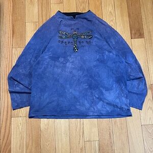 Stylish purple Long Sleeve Shirt with Dragonfly Design